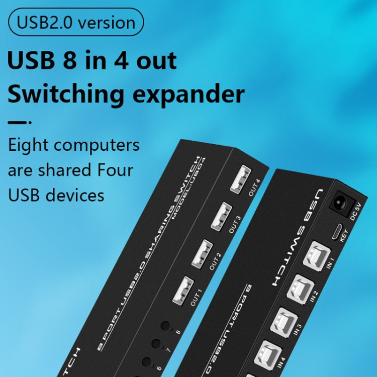 FJGEAR FJ-U804 8 In 4 Out USB2.0 Sharing Switch Extender - Switch by FJGEAR | Online Shopping South Africa | PMC Jewellery | Buy Now Pay Later Mobicred