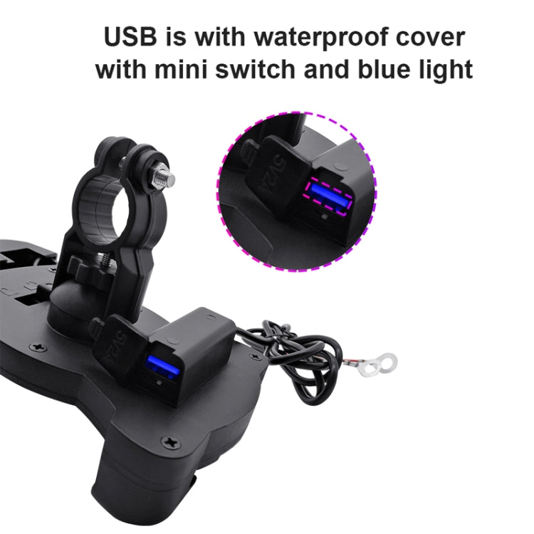 Motorcycle Sunshade Rainproof Mobile Phone Holder, Shape: Charging Mirror Holder 18W (QC3.0) - Holder by PMC TechLife | Online Shopping South Africa | PMC TechLife | Buy Now Pay Later Mobicred