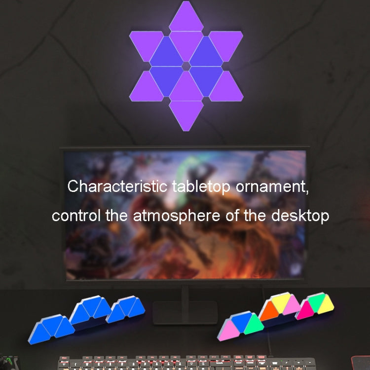 10pcs /Set Triangle Splicing Intelligent Sound Control Quantum Light Atmosphere Lighting With Remote Control, US Plug(Bluetooth Model) - Novelty Lighting by PMC TechLife | Online Shopping South Africa | PMC TechLife | Buy Now Pay Later Mobicred