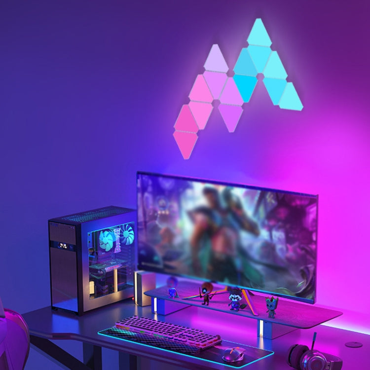 12pcs /Set Triangle Splicing Intelligent Sound Control Quantum Light Atmosphere Lighting With Remote Control, US Plug(Bluetooth Model) - Novelty Lighting by PMC TechLife | Online Shopping South Africa | PMC TechLife | Buy Now Pay Later Mobicred