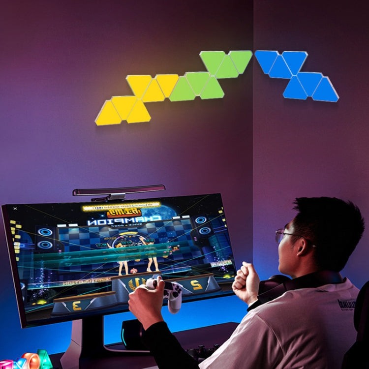 10pcs /Set Triangle Splicing Intelligent Sound Control Quantum Light Atmosphere Lighting With Remote Control, US Plug(Bluetooth Model) - Novelty Lighting by PMC TechLife | Online Shopping South Africa | PMC TechLife | Buy Now Pay Later Mobicred