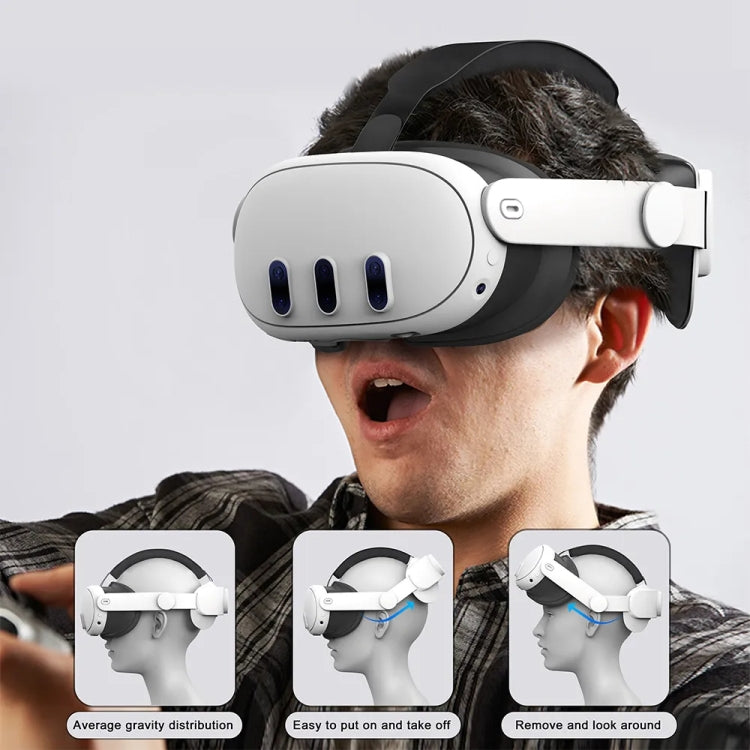 For Meta Quest 3 VR Adjustable Elite Headset Head Strap(Black) - VR Accessories by PMC TechLife | Online Shopping South Africa | PMC TechLife