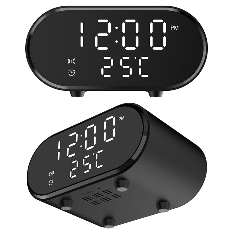 15W LED Mirror Wireless Charger Desktop Multifunctional Mini Clock(Black) - Wireless Charger by PMC Jewellery | Online Shopping South Africa | PMC Jewellery | Buy Now Pay Later Mobicred