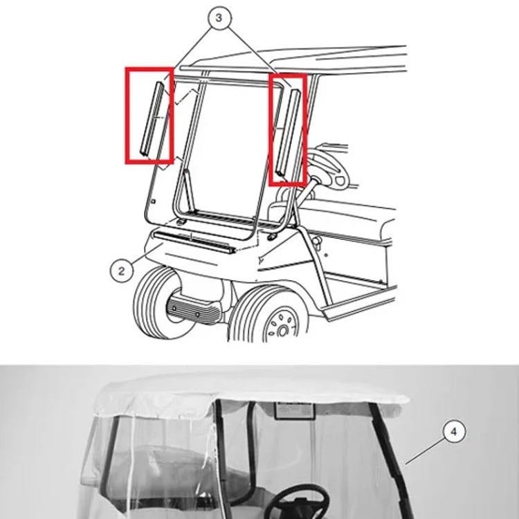 2pcs 32cm For Club Car One Piece Folding Windshield Tab Golf Cart Accessories 101444101 - Glasses & Windows Accessories by PMC TechLife | Online Shopping South Africa | PMC TechLife | Buy Now Pay Later Mobicred