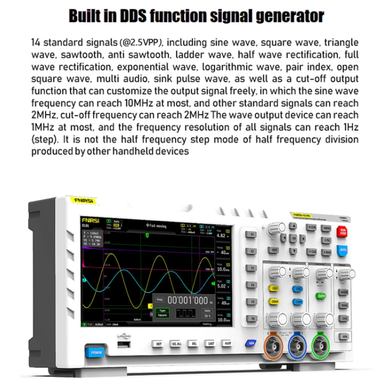 FNIRSI 2 In 1 Dual-Channel 100M Bandwidth Digital Oscilloscope 1GS Sampling Signal Generator, EU Plug 1014D - Digital Multimeter by FNIRSI | Online Shopping South Africa | PMC Jewellery | Buy Now Pay Later Mobicred