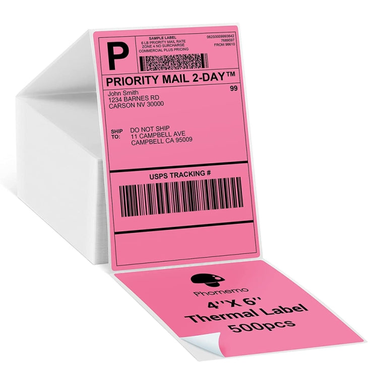 500sheets 4×6 Inch Stickers Thermal Label Paper For Phomemo PM-246S / PM-241BT / D520BT, Style: Folding Rose Red - Printer Accessories by PMC Jewellery | Online Shopping South Africa | PMC Jewellery | Buy Now Pay Later Mobicred