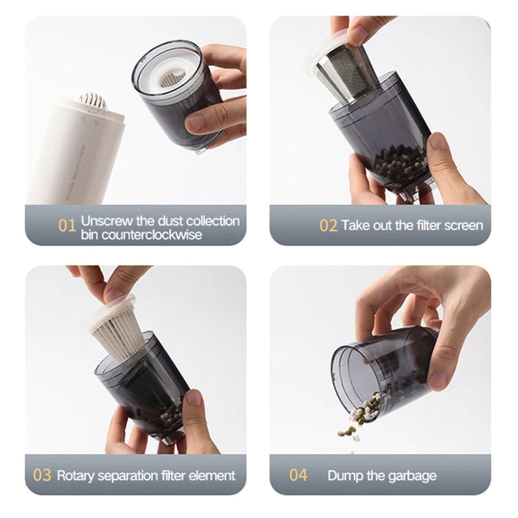 Mini Portable Detachable Wireless Handheld Powerful Car Vacuum Cleaner, Style: Metal Filter (White) - Vacuum Cleaner by PMC TechLife | Online Shopping South Africa | PMC TechLife | Buy Now Pay Later Mobicred