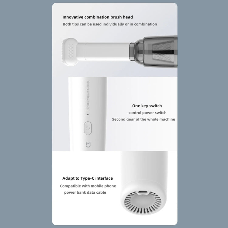 Mini Portable Detachable Wireless Handheld Powerful Car Vacuum Cleaner, Style: Metal Filter (White) - Vacuum Cleaner by PMC TechLife | Online Shopping South Africa | PMC TechLife | Buy Now Pay Later Mobicred