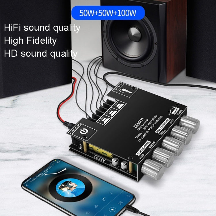 ZK-MT21 50W x 2+100W 2.1 Channel Bluetooth Digital Amplifier Module - Breadboard / Amplifier Board by PMC TechLife | Online Shopping South Africa | PMC TechLife