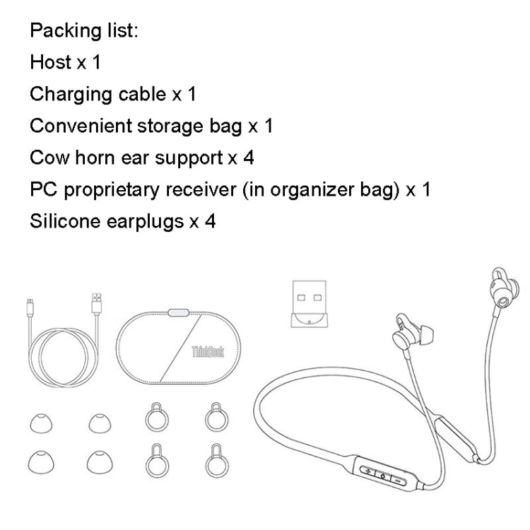 Lenovo ThinkBook UC100 Neckband Dual Wireless Bluetooth Earphone Cell Phone Computer Simultaneous Connection - free shipping - PMC TechLife - Order now!