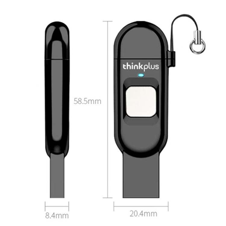 Lenovo Thinkplus TFU301 Dual Interface Type-C+USB Fingerprint Encrypted USB Flash Drive, Capacity: 256G - free shipping - PMC TechLife - Order now!