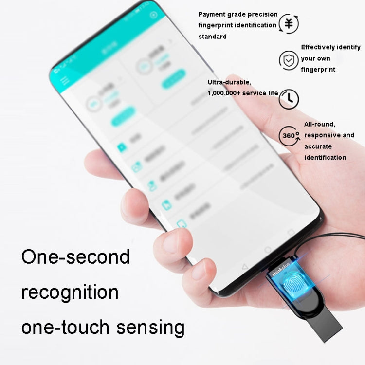 Lenovo Thinkplus TFU301 Dual Interface Type-C+USB Fingerprint Encrypted USB Flash Drive, Capacity: 256G - free shipping - PMC TechLife - Order now!