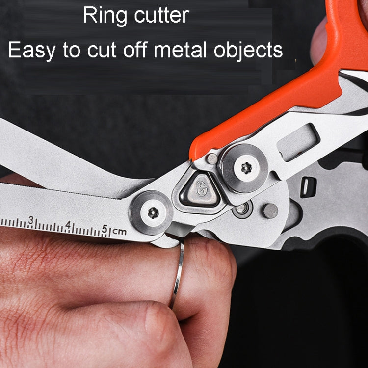 Multifunctional Outdoor First Aid Equipment Foldable Gadget Scissors(Black And Orange) - Emergency Tools by PMC TechLife | Online Shopping South Africa | PMC TechLife