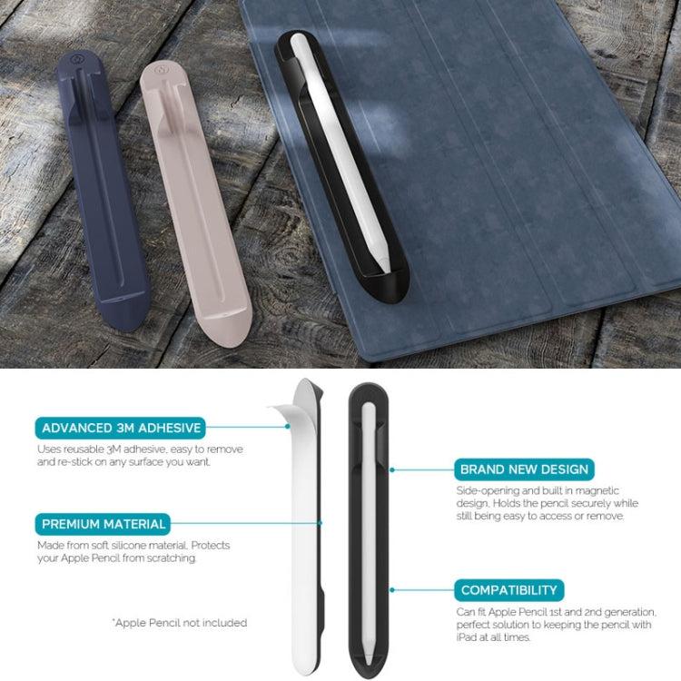 AhaStyle PT112 For Apple Pencil 1 / 2 Handwritten Pen Silicone Storage Groove Magnetic Silicone Pen Holder(Blue) - Pencil Accessories by AhaStyle | Online Shopping South Africa | PMC Jewellery | Buy Now Pay Later Mobicred