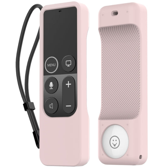 For Apple TV HD / 4K+AirTag AhaStyle PT157 Remote Control Tracker 2 In 1 Silicone Protective Cover(Pink) - Remote Control Covers by AhaStyle | Online Shopping South Africa | PMC Jewellery | Buy Now Pay Later Mobicred