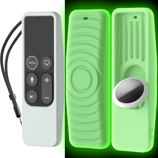 For Apple TV HD / 4K+AirTag AhaStyle PT175 Remote Control Tracker 2 In 1 Silicone Protective Cover(Luminous Green) - Remote Control Covers by AhaStyle | Online Shopping South Africa | PMC Jewellery | Buy Now Pay Later Mobicred