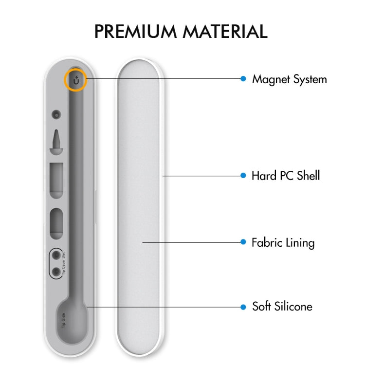 AahStyle PT121 For Apple Pencil 1 / 2 Magnetic Storage Convenient Pen Box(White) - Pencil Accessories by AahStyle | Online Shopping South Africa | PMC Jewellery | Buy Now Pay Later Mobicred