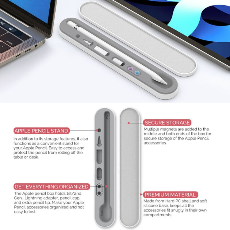 AahStyle PT121 For Apple Pencil 1 / 2 Magnetic Storage Convenient Pen Box(Blue) - Pencil Accessories by AahStyle | Online Shopping South Africa | PMC Jewellery | Buy Now Pay Later Mobicred