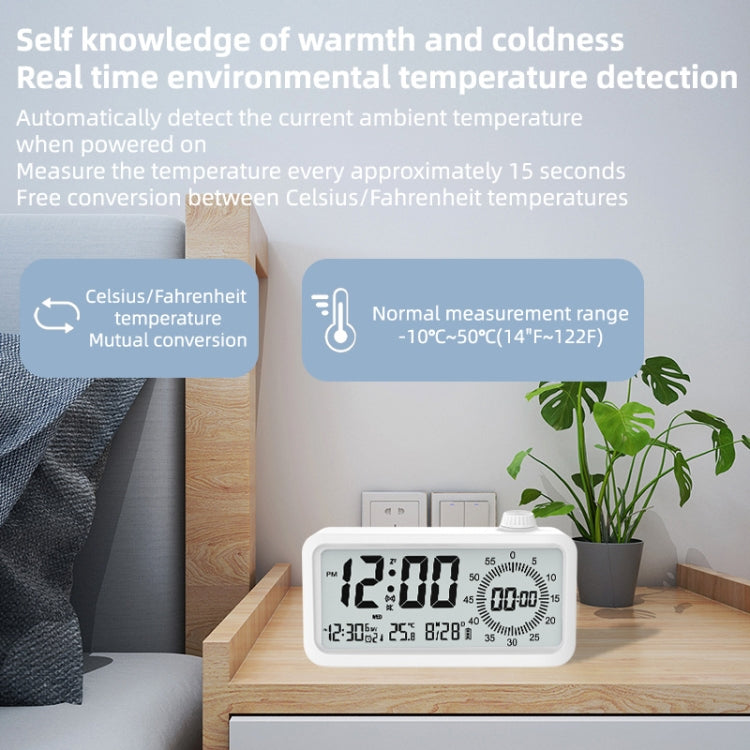 Visual Timer Alarm Clock Dual Display LCD Time Reminder(Black) - Alarm Clocks by PMc TechLife | Online Shopping South Africa | PMc TechLife | Buy Now Pay Later Mobicred