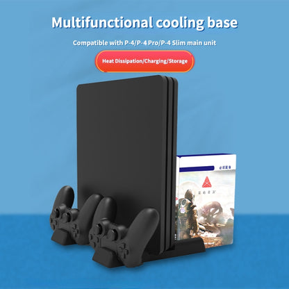 For PS4/PS4 Pro/PS4 Slim Host iplay Dual-seat Charging Multi-function Cooling Base Storage Bracket(Black) - Holder by iplay | Online Shopping South Africa | PMC Jewellery | Buy Now Pay Later Mobicred