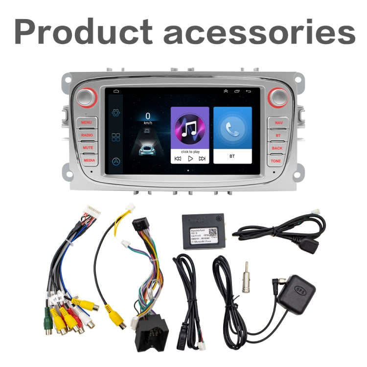 For Ford Focus 7 Inch HD Android Navigation Bluetooth RDS Radio, Size: 2+64G(Silver) - Car MP3 & MP4 & MP5 by PMC Jewellery | Online Shopping South Africa | PMC Jewellery | Buy Now Pay Later Mobicred