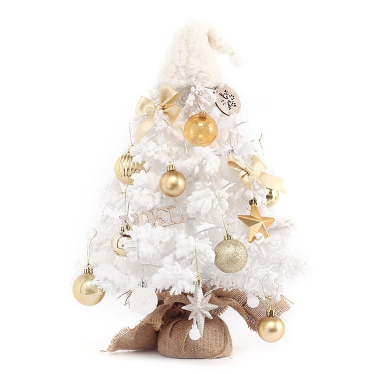 50cm LED Desktop Flocked Mini Christmas Tree Christmas Tree Ornaments Christmas Decorations(White) - Trees by PMC Jewellery | Online Shopping South Africa | PMC Jewellery