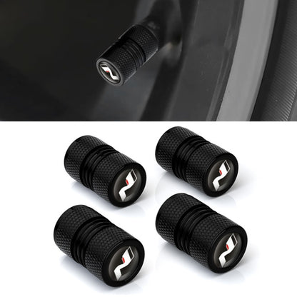 4pcs/set Aluminium N Label Car Tire Valve Caps(Black) - Tire Valve Caps by PMC Jewellery | Online Shopping South Africa | PMC Jewellery