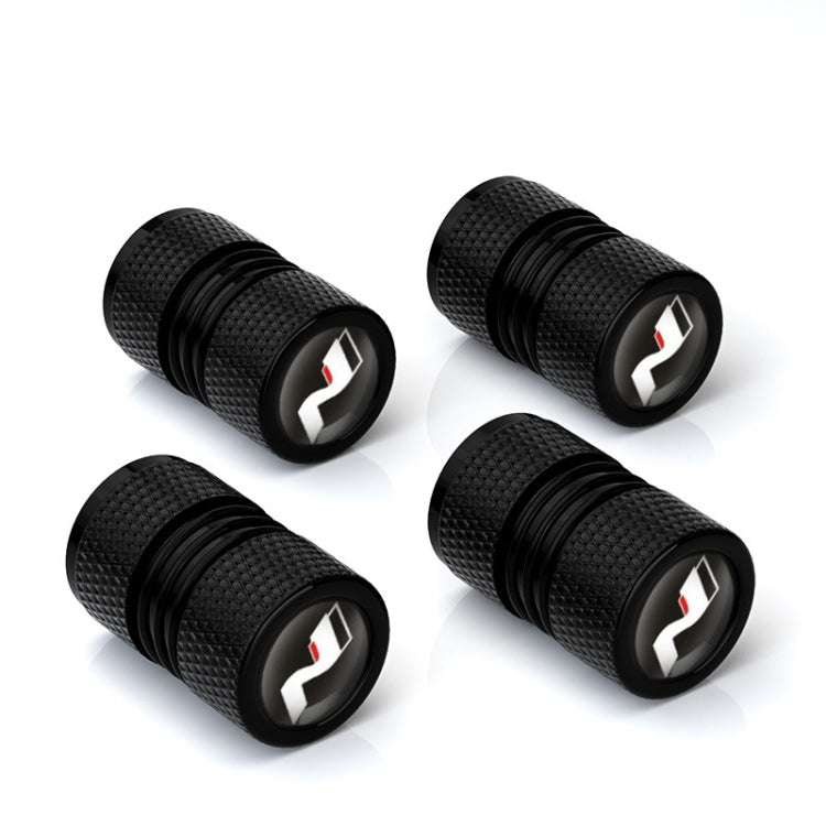 4pcs/set Aluminium N Label Car Tire Valve Caps(Black) - Tire Valve Caps by PMC Jewellery | Online Shopping South Africa | PMC Jewellery