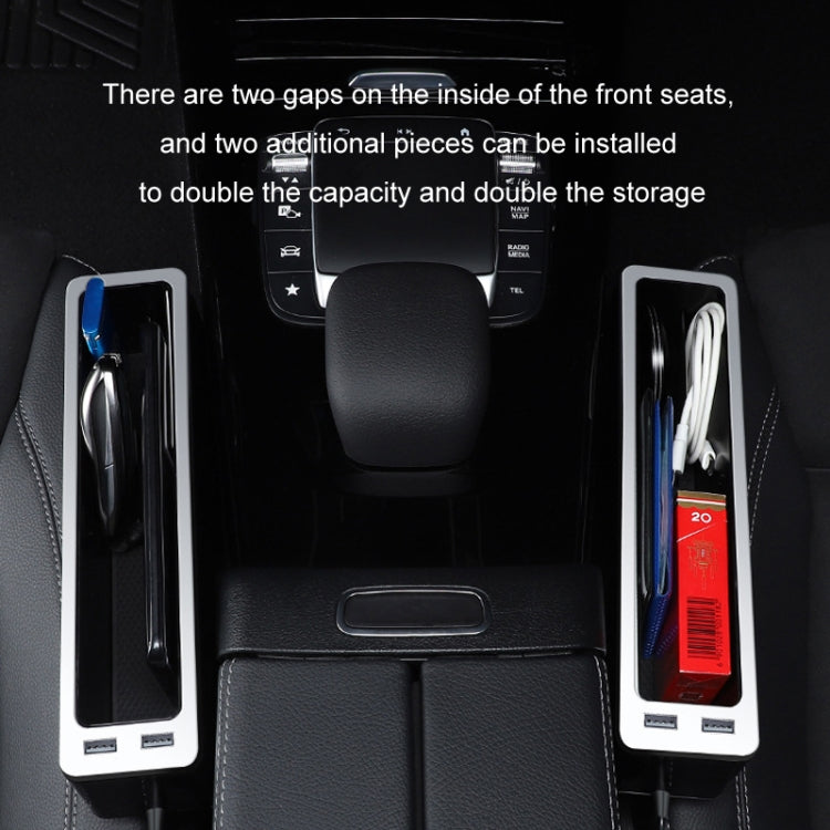 Car Seat Gap Storage Box with 2 USB Charging Port, Color:  Principal Driver Gray - Stowing Tidying by PMC TechLife | Online Shopping South Africa | PMC TechLife | Buy Now Pay Later Mobicred