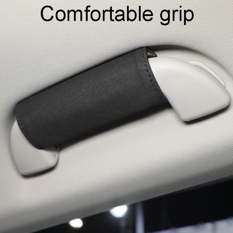 1pair Car Door Handle Decorative Anti-Scratch Cover Car Slippery Leather Inner Door Handle Protective Cover(Black) - Car Interior Mouldings by PMC Jewellery | Online Shopping South Africa | PMC Jewellery | Buy Now Pay Later Mobicred