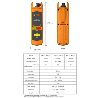 Komshine Mini Red Light Fiber Optic Test Pen, Model: KFL-11M-10 - Fiber Optic Test Pen by Komshine | Online Shopping South Africa | PMC Jewellery | Buy Now Pay Later Mobicred