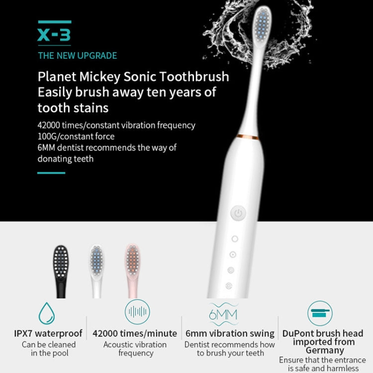 Rechargeable Ultrasonic Soft Bristle Electrical Toothbrushes Flosser 6 Gear With 4 Brushes(White) - Toothbrushes by PMC Jewellery | Online Shopping South Africa | PMC Jewellery | Buy Now Pay Later Mobicred