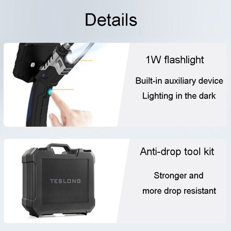 Teslong NTS300 5 Inch HD Large Screen Industrial Inspection Borescope Auto Repair Tools, Specification: 7.6mm-1M -  by Teslong | Online Shopping South Africa | PMC Jewellery | Buy Now Pay Later Mobicred