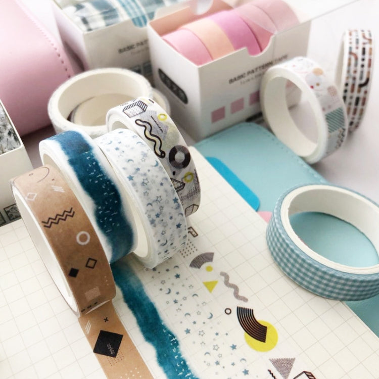 5rolls /Box 3m Washi DIY Decoration Handbook Tape Set, Color: Point and Line - Tape & Solid glue by PMC TechLife | Online Shopping South Africa | PMC TechLife