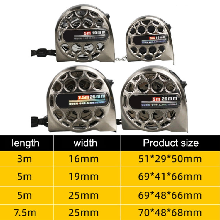 5M 19mm Hollow Steel Tape Measure Waterproof Rust Prevention Metal Ruler - Measuring Tools by PMC Jewellery | Online Shopping South Africa | PMC Jewellery