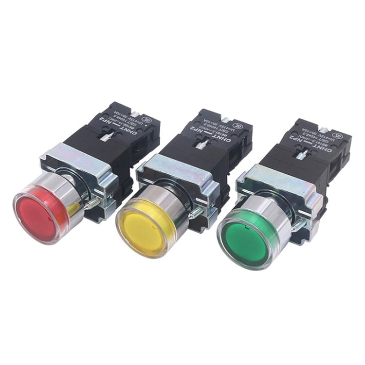 CHINT NP2-BW3462/220V 1 NC Pushbutton Switches With LED Light Silver Alloy Contact Push Button (Red) - Car Switches by PMC TechLife | Online Shopping South Africa | PMC TechLife | Buy Now Pay Later Mobicred