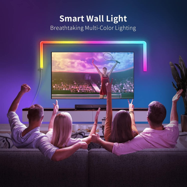 4pcs+3 Corners Bluetooth 12V RGBIC Splicing Wall Light Intelligent Remote Control Indoor Decorative Ambient Lights(EU Plug) - Novelty Lighting by PMC TechLife | Online Shopping South Africa | PMC TechLife | Buy Now Pay Later Mobicred