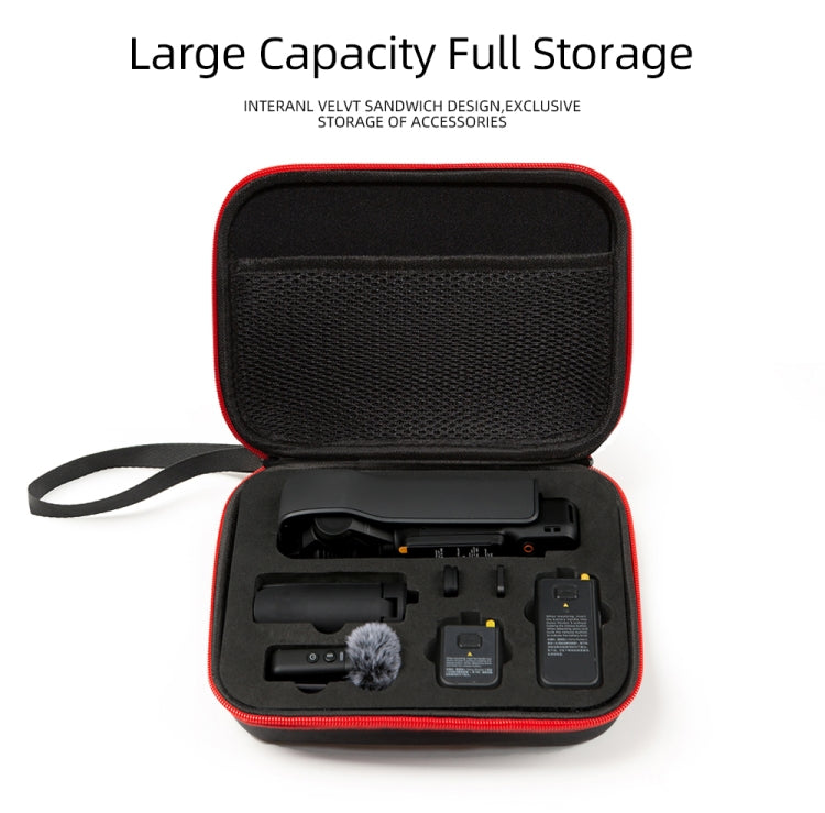 For DJI Osmo Pocket 3 Storage Bag Pocket Camera Handbag(Black Shell Red Inner) - Case & Bags by PMC TechLife | Online Shopping South Africa | PMC TechLife | Buy Now Pay Later Mobicred