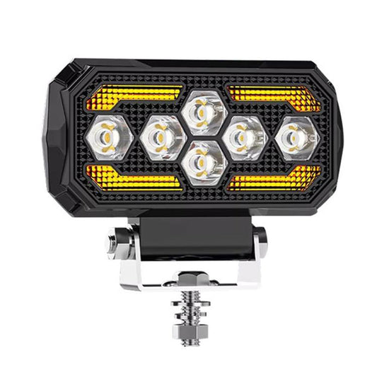 4.5 Inch Square Mixed Luminous Angel Eye Car Work Light(X13) - Work Lights by PMC Jewellery | Online Shopping South Africa | PMC Jewellery | Buy Now Pay Later Mobicred