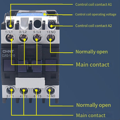 CHNT CJX2-2501 25A 220V Silver Alloy Contacts Multi-Purpose Single-Phase AC Contactor - Relays by CHNT | Online Shopping South Africa | PMC Jewellery | Buy Now Pay Later Mobicred