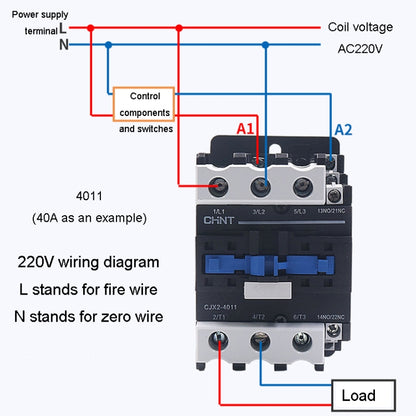 CHNT CJX2-6511 65A 220V Silver Alloy Contacts Multi-Purpose Single-Phase AC Contactor - Relays by CHNT | Online Shopping South Africa | PMC Jewellery | Buy Now Pay Later Mobicred