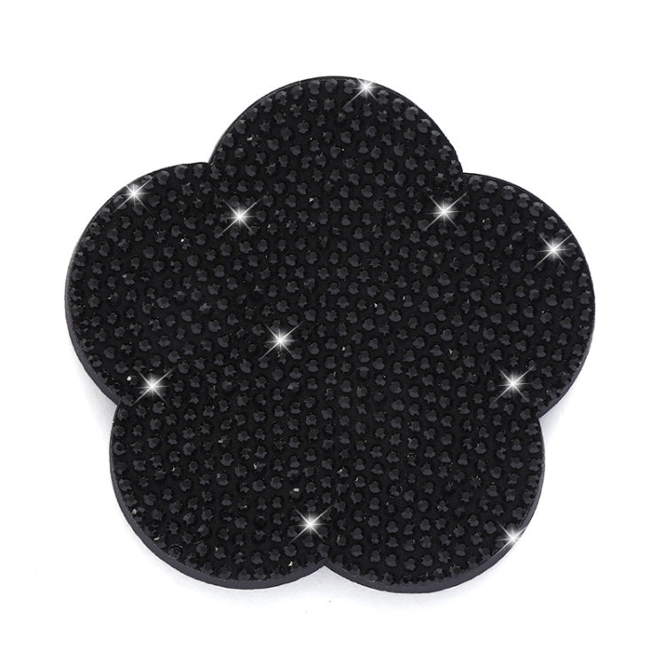 Car-mounted Diamond-filled Plum Blossom Decorated PVC Water Coaster(Black) - Car Drink Holders by PMC TechLife | Online Shopping South Africa | PMC TechLife | Buy Now Pay Later Mobicred