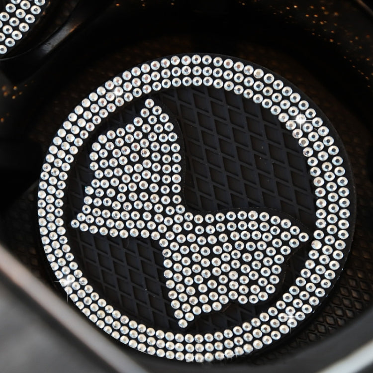 Car Multifunctional Anti-slip Coaster with Diamond Bow Crystal(White) - Car Drink Holders by PMC TechLife | Online Shopping South Africa | PMC TechLife | Buy Now Pay Later Mobicred