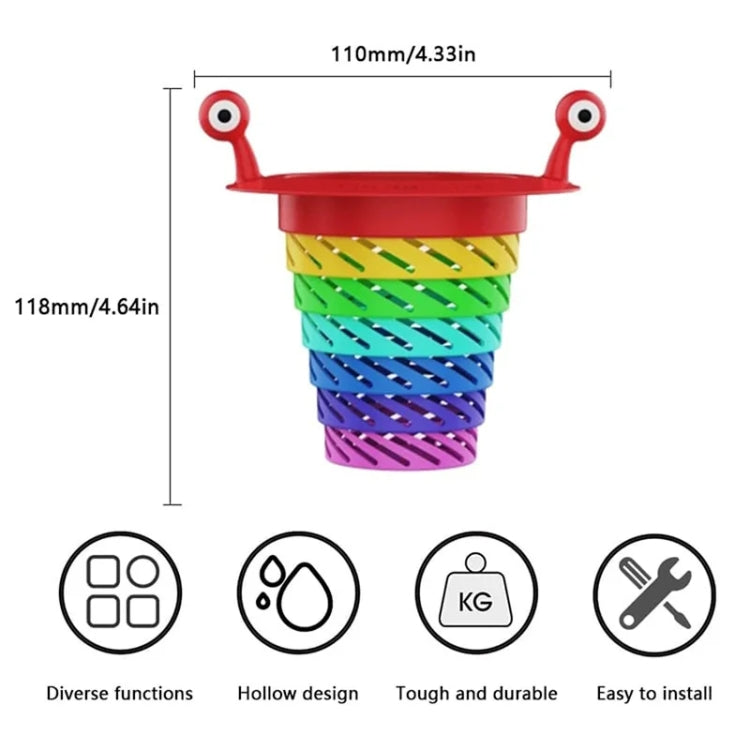 Retractable Rainbow Monster Universal Floor Drain Kitchen Sink Strainer(110x118mm) - Filters by PMC Jewellery | Online Shopping South Africa | PMC Jewellery