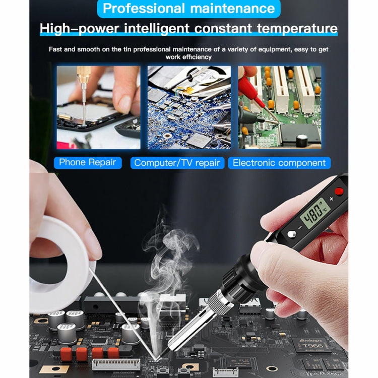 10pcs/ Set  80W Internal Heating Welding Digital Display Soldering Iron Temperature Adjustment Set, Model: Red EU Plug - Electric Soldering Iron by PMc TechLife | Online Shopping South Africa | PMc TechLife | Buy Now Pay Later Mobicred