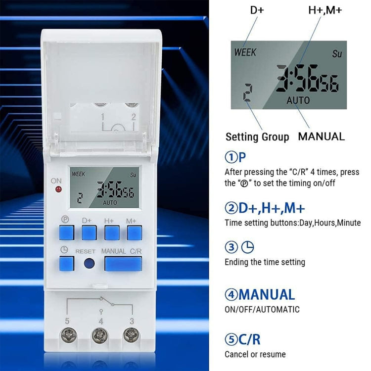 THC15A Microcomputer Time Control Switch Transparent Time Control Timer - free shipping - PMC TechLife - Order now!