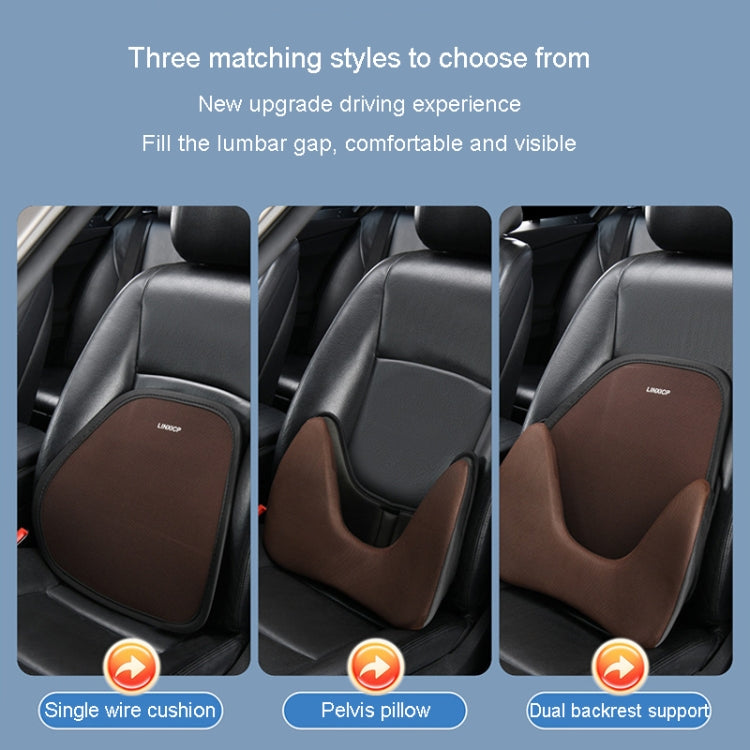 LINXICP 3 In 1 Car Seat Lumbar Cushion Summer Special Memory Foam Breathable Car Back Pad(Coffee) - Seat Accessories by LINXICP | Online Shopping South Africa | PMC Jewellery | Buy Now Pay Later Mobicred