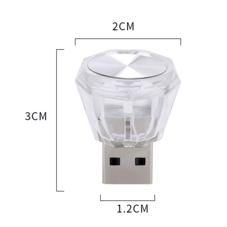 Car Diamond Model USB Ambient Light Charge-Free Plug And Play LED Decorative Lights(Ice Blue) - Atmosphere lights by PMC TechLife | Online Shopping South Africa | PMC TechLife | Buy Now Pay Later Mobicred