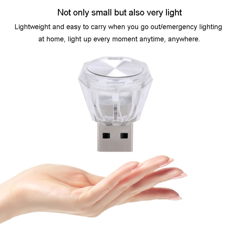 Car Diamond Model USB Ambient Light Charge-Free Plug And Play LED Decorative Lights(Ice Blue) - Atmosphere lights by PMC TechLife | Online Shopping South Africa | PMC TechLife | Buy Now Pay Later Mobicred