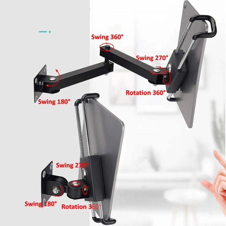 Tablet Wall Mount Holder Foldable Extendable Aluminum Alloy Mount With Anti Theft Security Lock - Lazy Bracket by PMC Jewellery | Online Shopping South Africa | PMC Jewellery